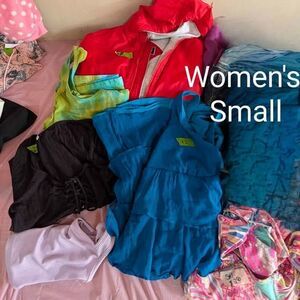 Women's sz SMALL clothing lot of 6 items Jacket tank bikini Dress Tops Jacket